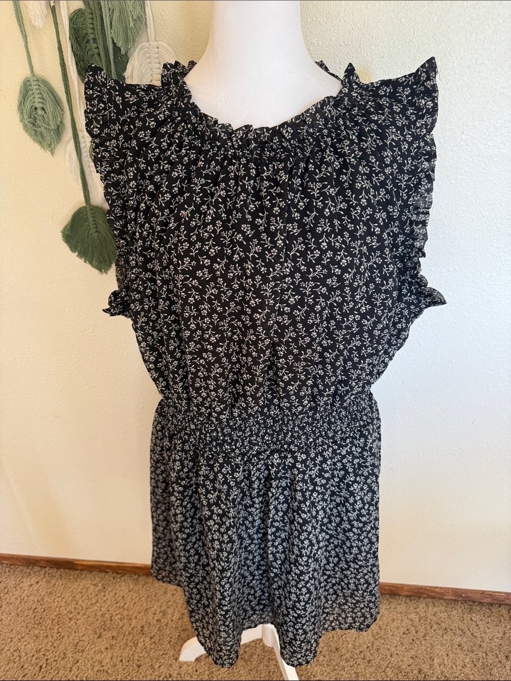 Studio West Black Floral Midi Dress